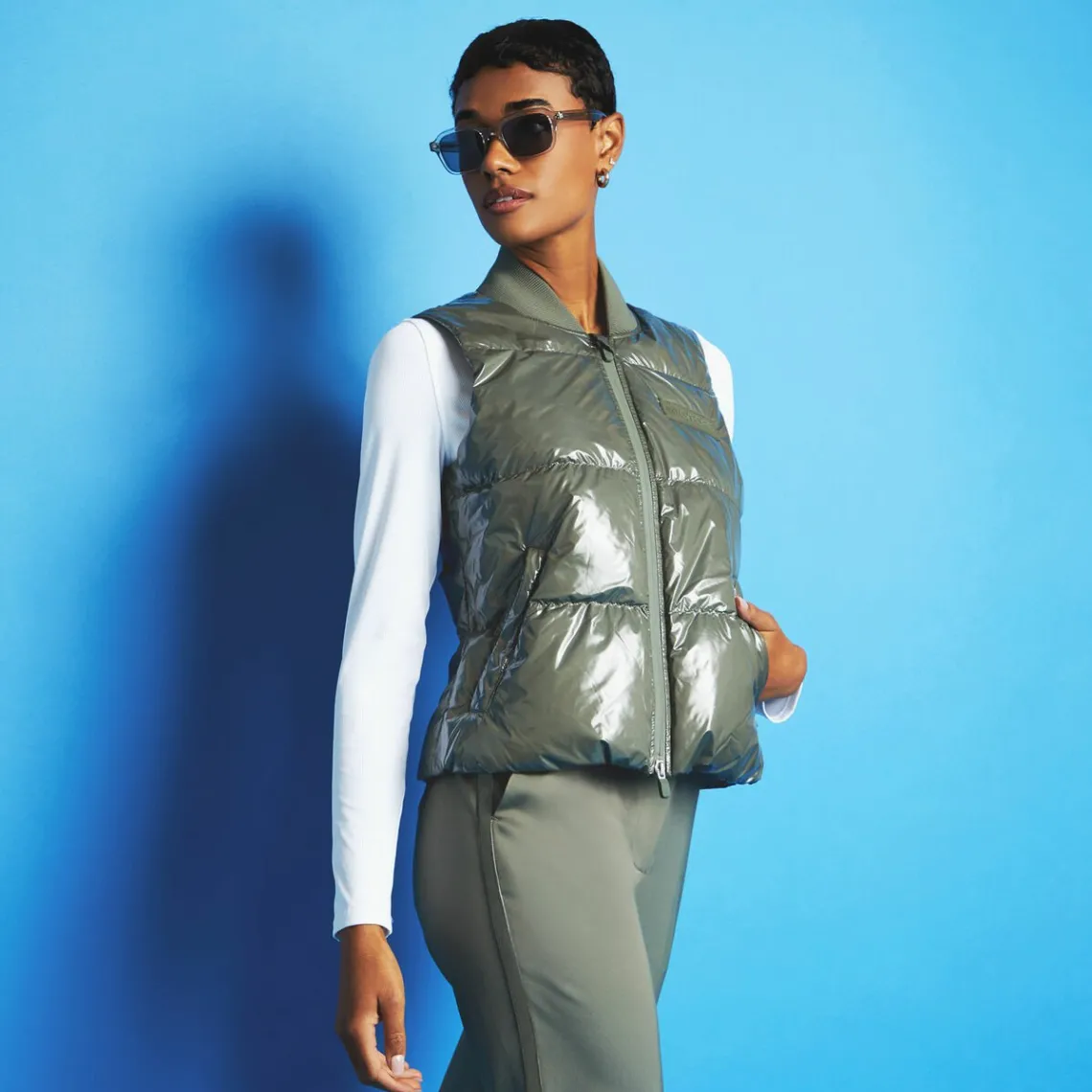 Outerwear-G/FORE Circle G's Coated Nylon Quilted Puffer Vest