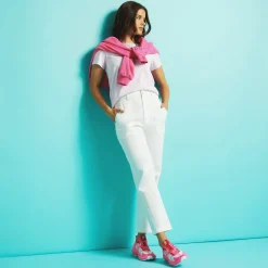 Pants-G/FORE Cotton Twill High Rise Straight Tapered Leg Trouser