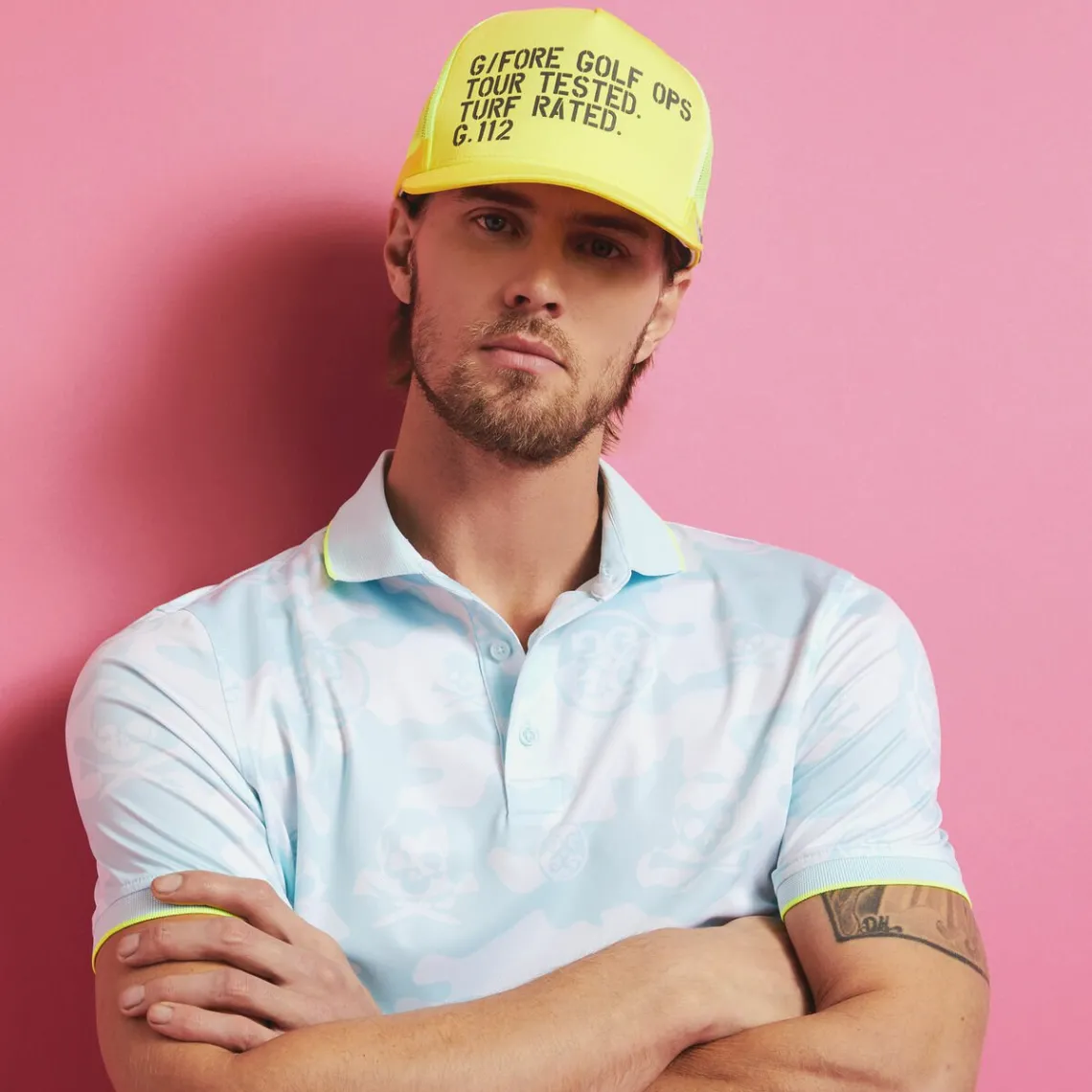 Polos & Shirts-G/FORE Exploded Camo Tech Jersey Modern Spread Collar Banded Sleeve Polo