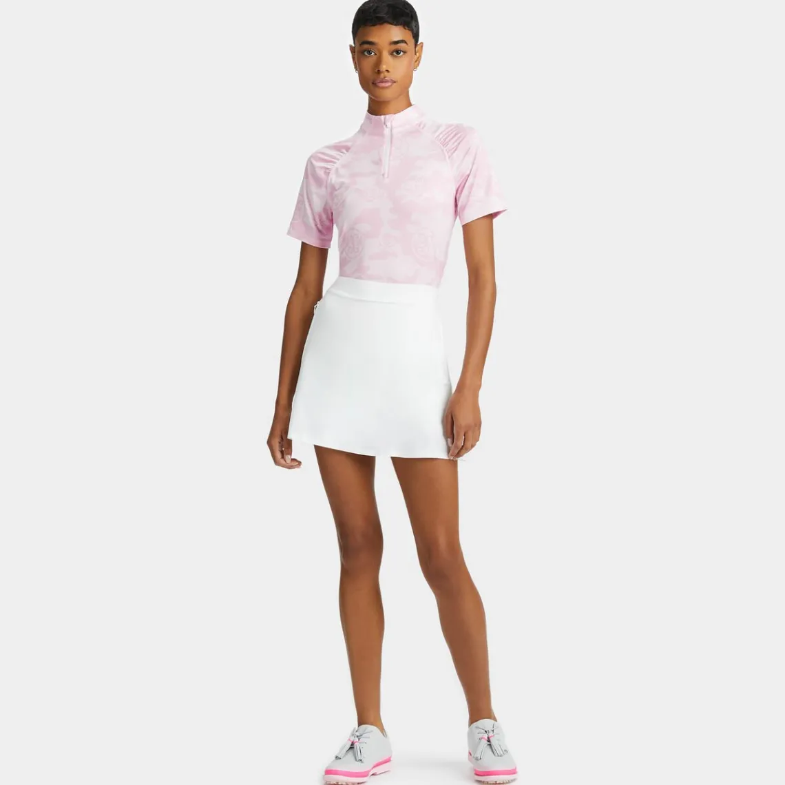 Mid Layers-G/FORE Exploded Camo Tech Jersey Short Sleeve Quarter Zip