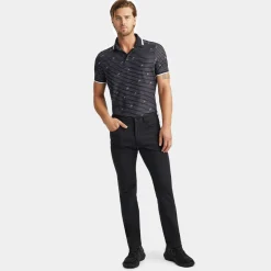 Polos & Shirts-G/FORE Script Stripe Tech Pique Banded Sleeve Polo