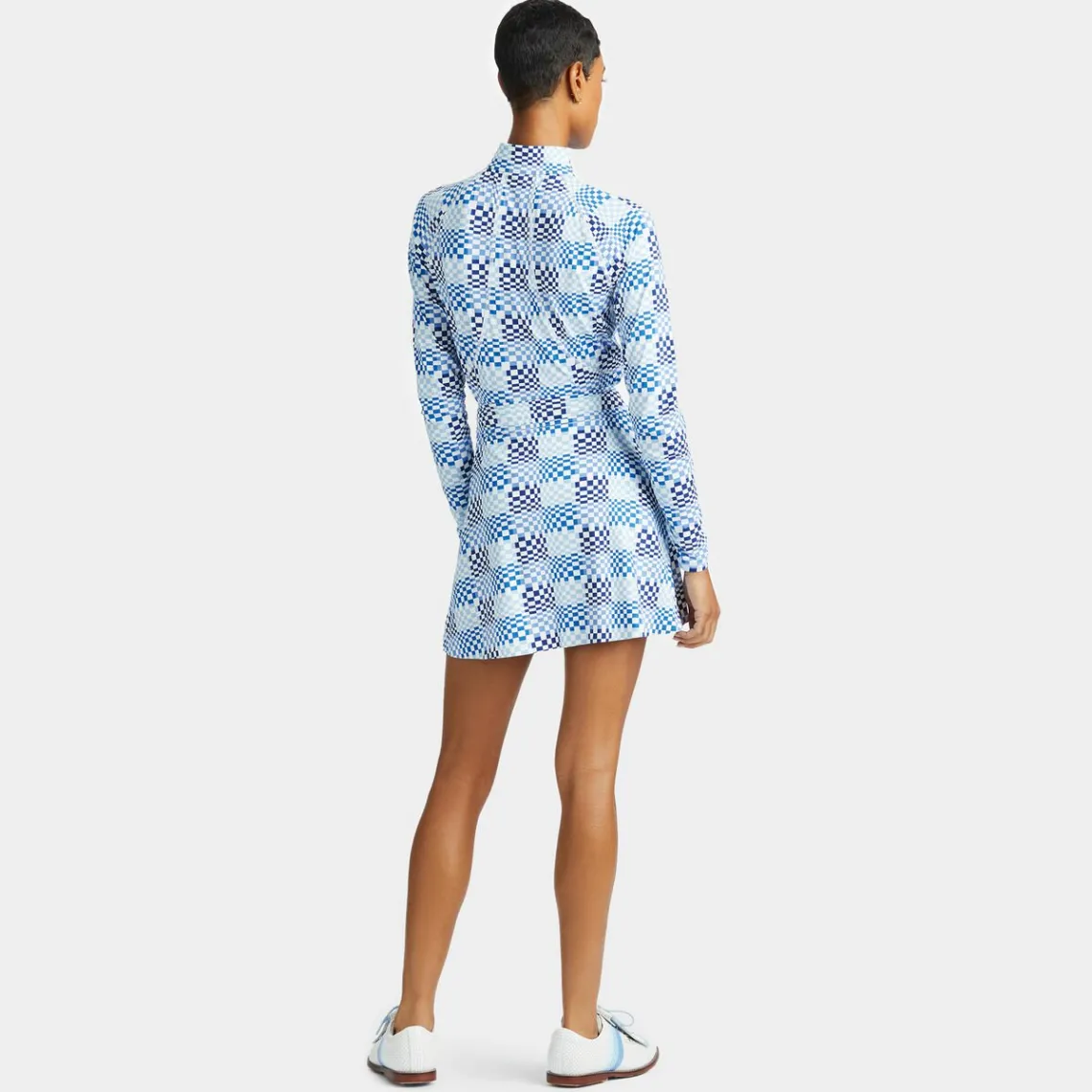 Mid Layers-G/FORE Gradient Check Silky Tech Nylon Quarter Zip Pullover