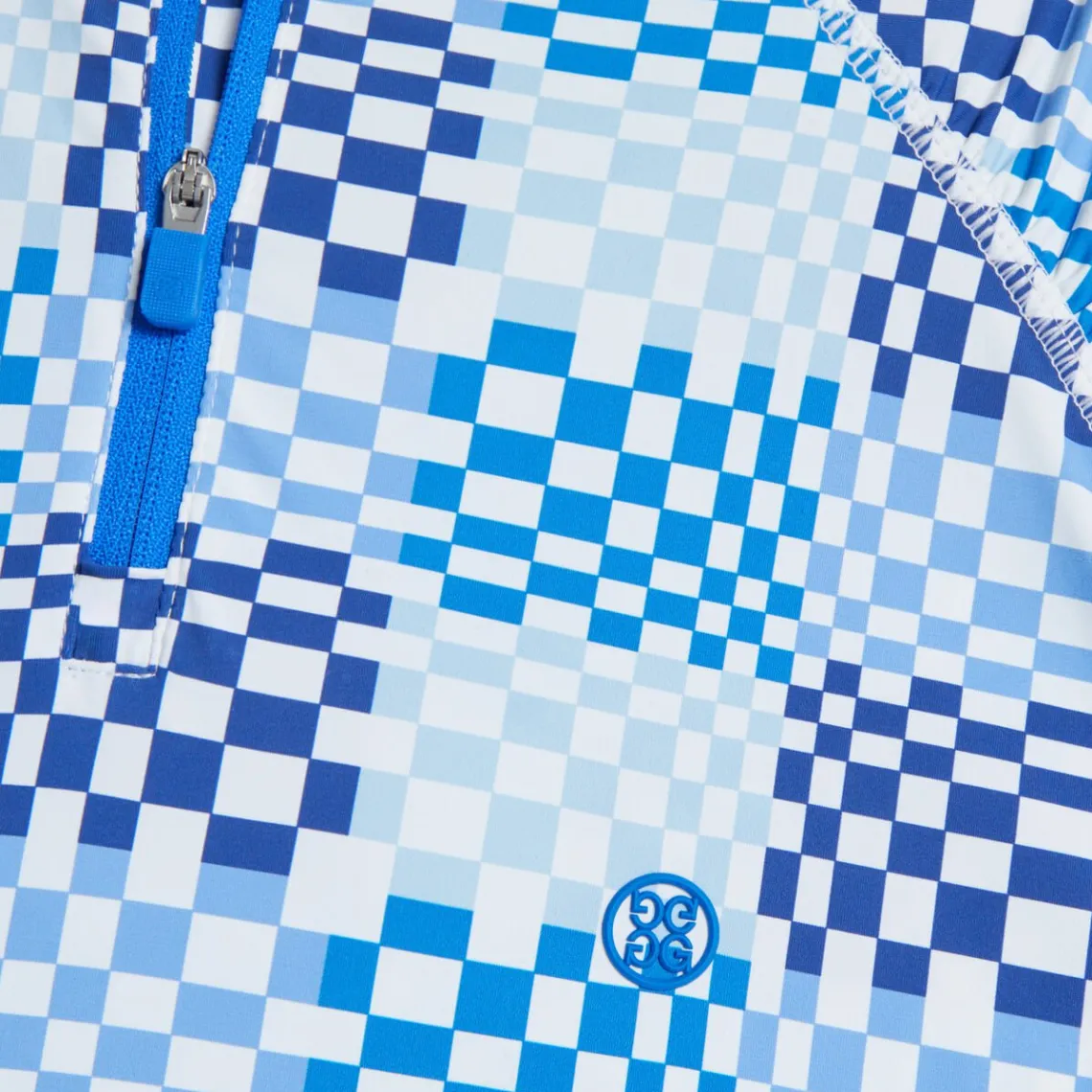 Mid Layers-G/FORE Gradient Check Silky Tech Nylon Quarter Zip Pullover