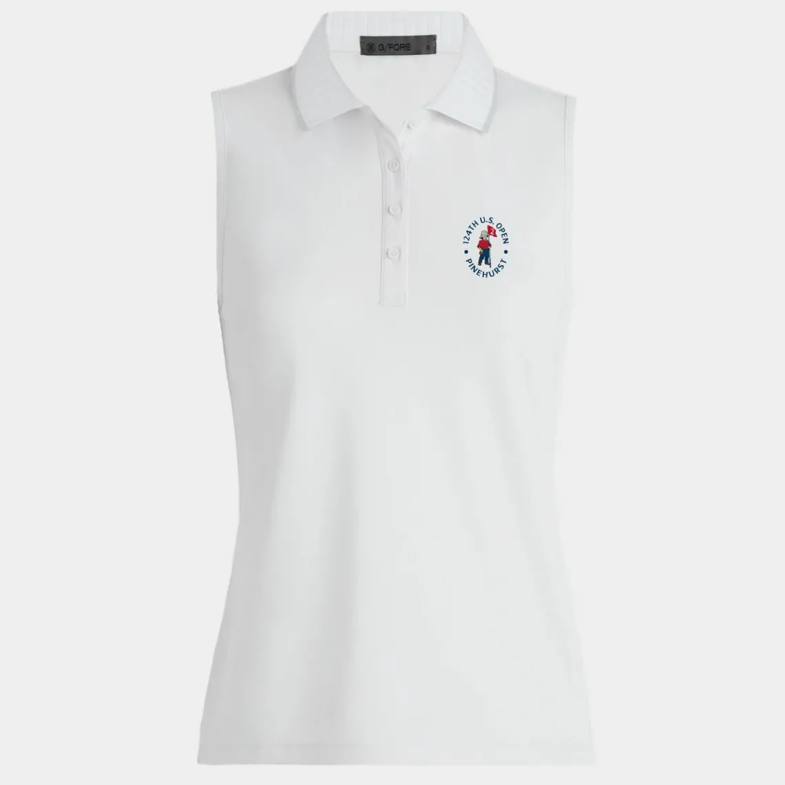 Polos-G/FORE Limited Edition 2024 U.S. Open Pleated Collar Tech Pique Sleeveless Polo