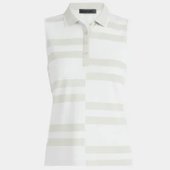 Polos-G/FORE Offset Stripe Tech Pique Sleeveless Polo