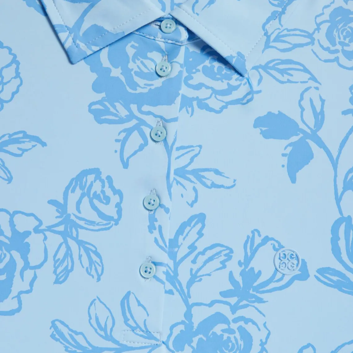 Polos-G/FORE Peony Sketch Silky Tech Nylon Long Sleeve Polo