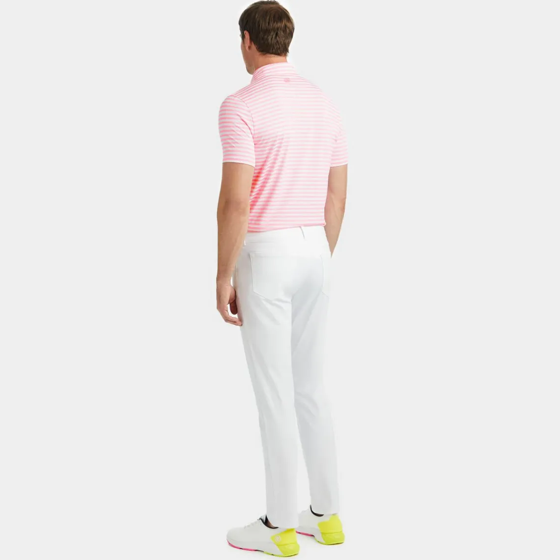 Polos & Shirts-G/FORE Perforated Stripe Tech Jersey Modern Spread Collar Polo