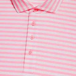 Polos & Shirts-G/FORE Perforated Stripe Tech Jersey Modern Spread Collar Polo