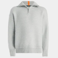 Sweaters-G/FORE Ribbed Funnel Neck Merino Wool Quarter Zip Sweater