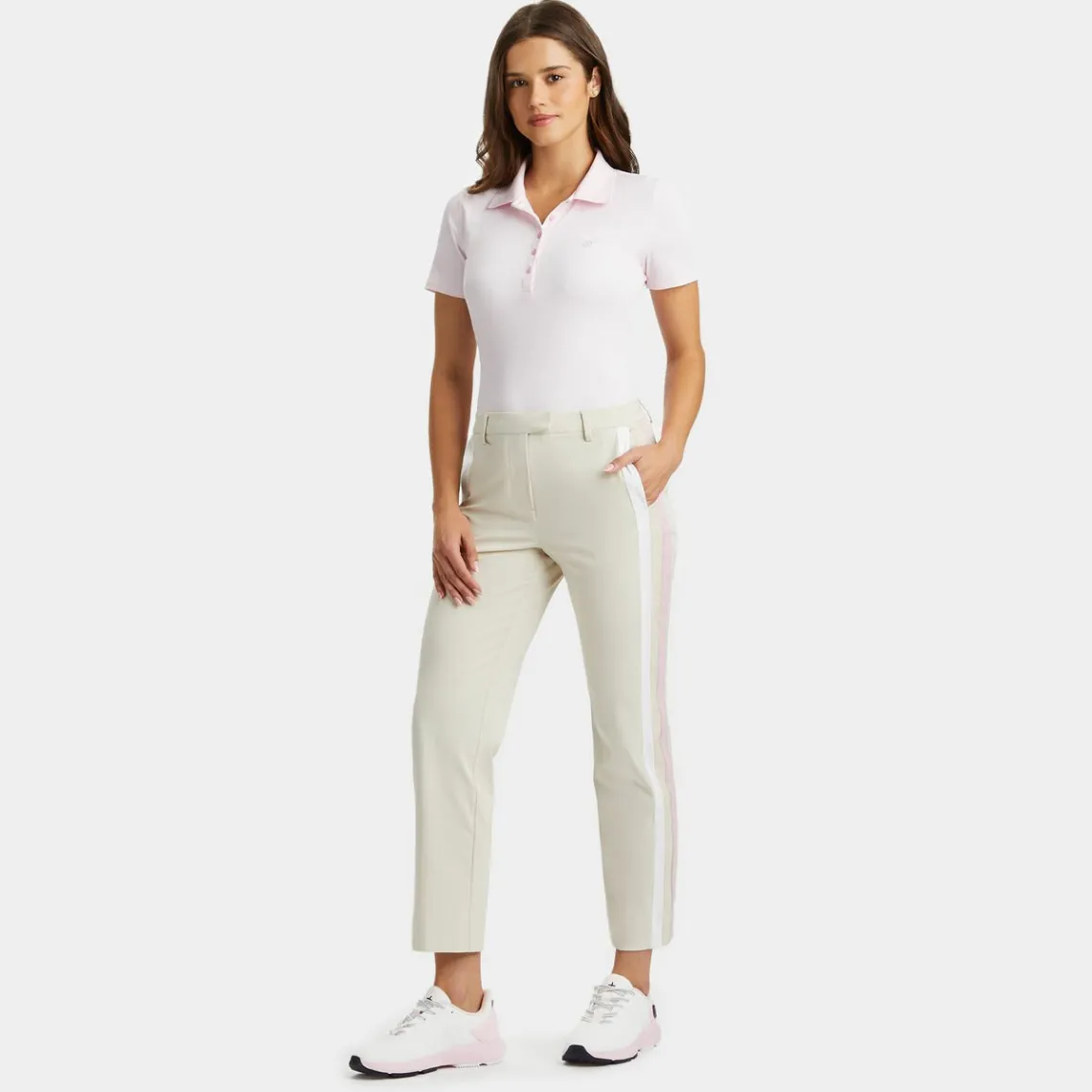 Pants-G/FORE Side Stripe Stretch Tech Twill Mid Rise Straight Leg Trouser